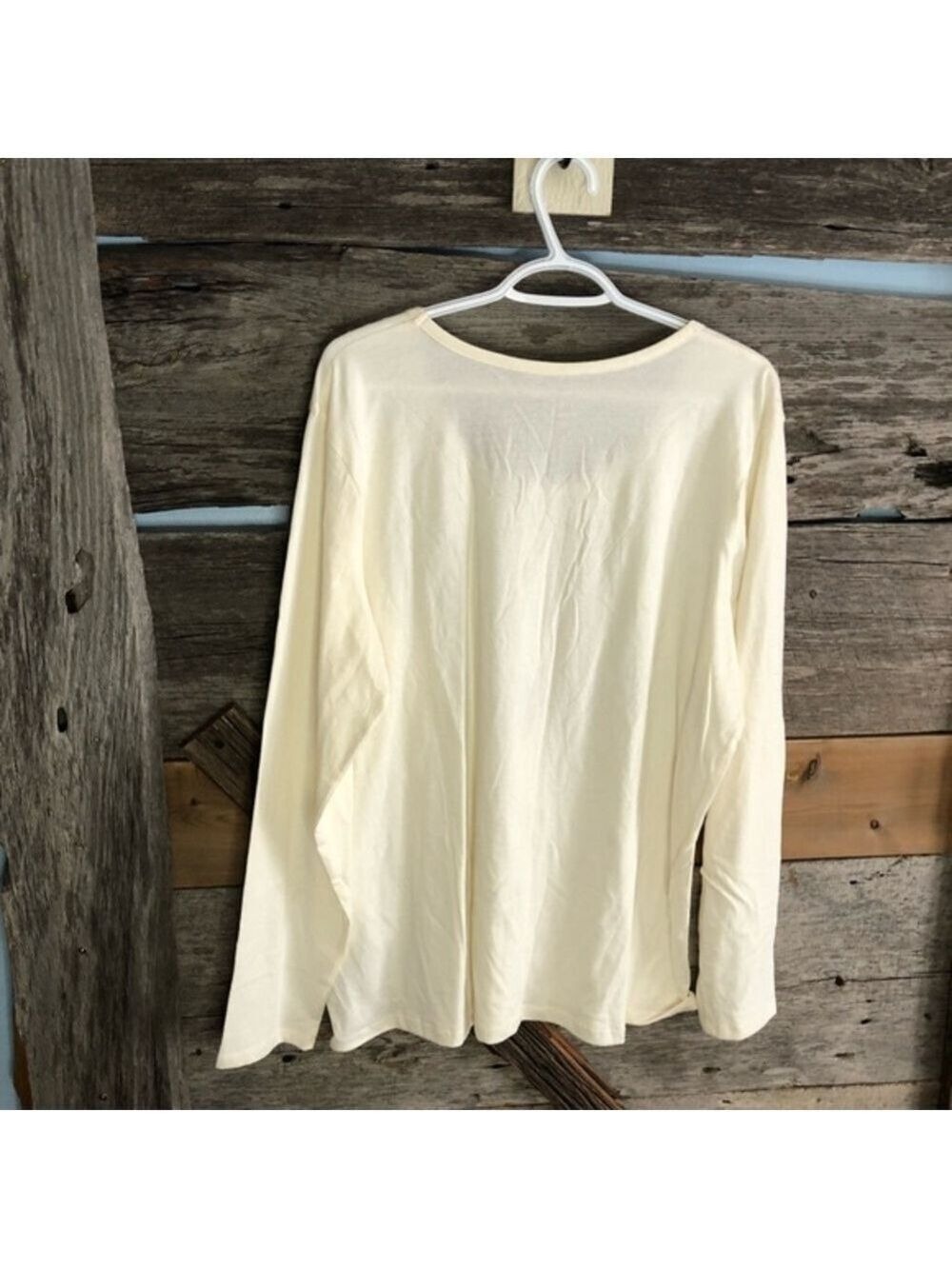 DENVER Hayes Plus Size 2XL Cream Long Sleeve Graphic Print Top - Picture 3 of 5